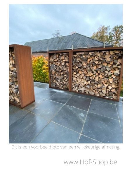 Egura 100 x 38,5 x 150 cm - Rack à Buches en acier Corten Geroba (EGURAC3)