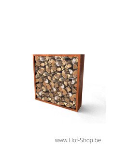 Egura 150 x 38,5 x 150 cm - Rack à Buches en acier Corten Geroba