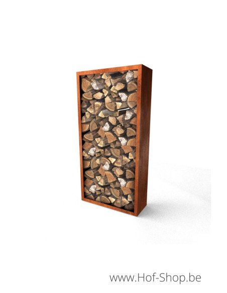 Egura 100 x 38,5 x 200 cm - Rack à Buches en acier Corten Geroba