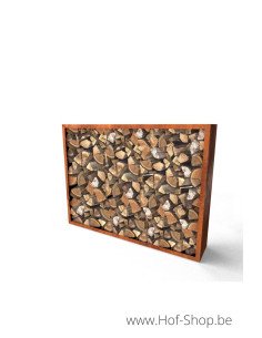 Egura 200 x 38,5 x 150 cm - Houtopslag Geroba in cortenstaal