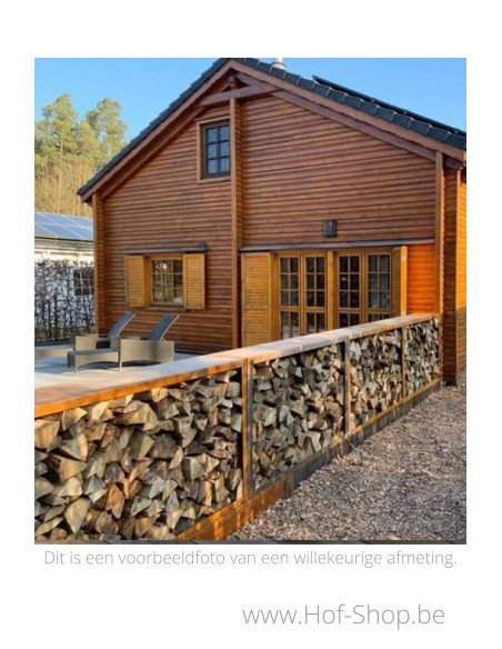 Egura 150 x 38,5 x 100 cm - Rack à Buches en acier Corten Geroba (EGURAC8)