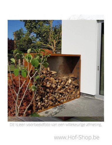 Egura 100 x 38,5 x 100 cm - Rack à Buches en acier Corten Geroba (EGURAAWC2)