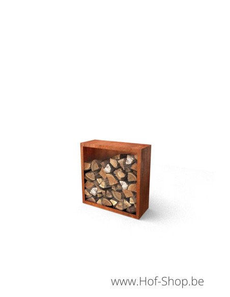 Egura 100 x 38,5 x 100 cm - Rack à Buches en acier Corten Geroba