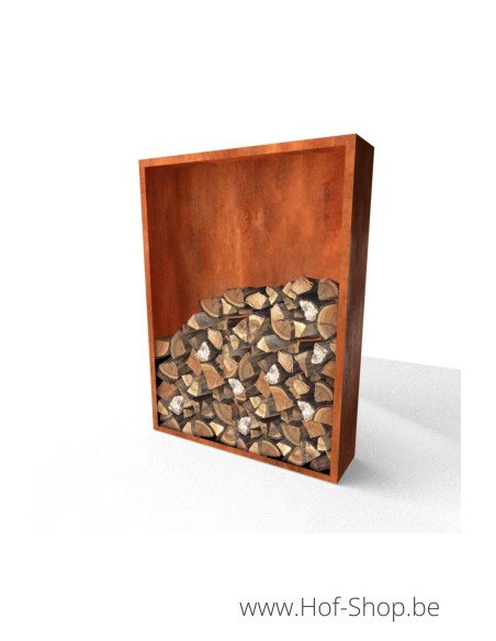 Egura 150 x 38,5 x 200 cm - Houtopslag Geroba in cortenstaal