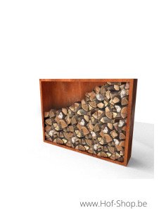 Egura 150 x 38,5 x 150 cm - Rack à Buches en acier Corten Geroba