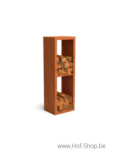 Egura 50 x 38,5 x 150 cm - Rack à Buches en acier Corten Geroba