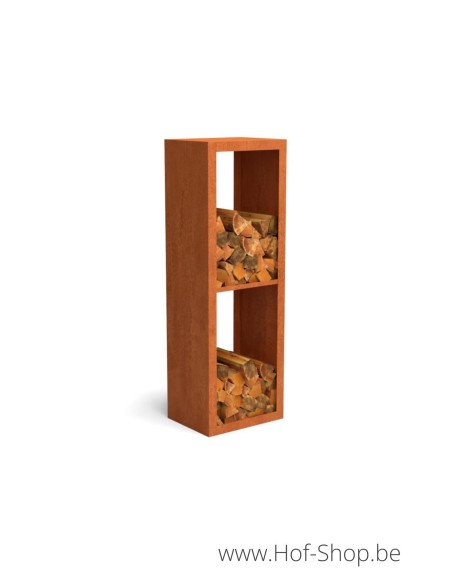 Egura 50 x 38,5 x 150 cm - Rack à Buches en acier Corten Geroba