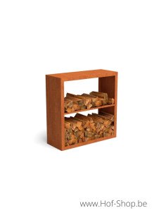 Egura Dividi 100 x 38,5 x 100 cm - Rack à Buches en acier Corten Geroba