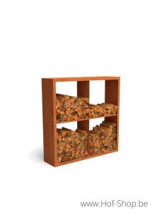 Egura Dividi 150 x 38,5 x 150 cm - Rack à Buches en acier Corten Geroba