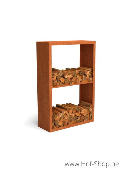 Egura Dividi 100 x 38,5 x 200 cm - Rack à Buches en acier Corten Geroba