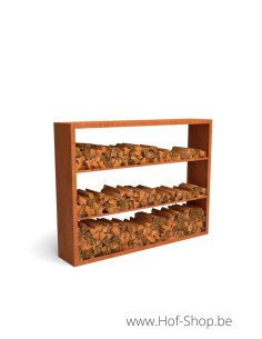 Egura Dividi 200 x 38,5 x 150 cm - Houtopslag Geroba in cortenstaal