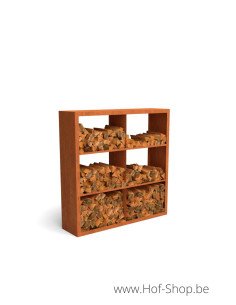 Egura Dividi 150 x 38,5 x 150 cm - Rack à Buches en acier Corten Geroba