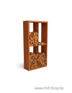 Egura Dividi 100 x 38,5 x 200 cm - Houtopslag Geroba in cortenstaal