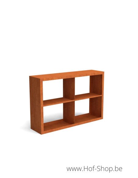 Egura Dividi 150 x 38,5 x 100 cm - Rack à Buches en acier Corten Geroba (EGURADC82)