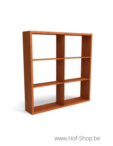 Egura Dividi 200 x 38,5 x 200 cm - Rack à Buches en acier Corten Geroba  (EGURADC102)