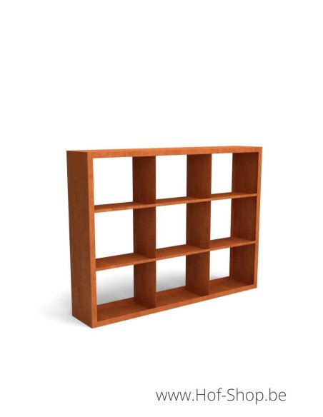 Egura Dividi 200 x 38,5 x 150 cm - Houtopslag Geroba in cortenstaal (EGURADC93)