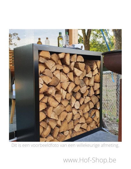 Beltza 100 x 38,5 x 100 cm - Rack à Buches noir (BELTZAS2)