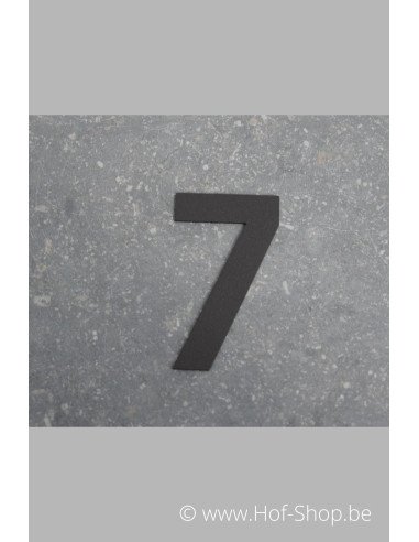 Numéro 7 - aluminium noir de 8 cm de haut (numéro de maison 'fuji' KatoDesign)