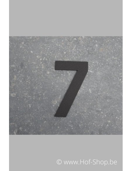Numéro 7 - aluminium noir de 8 cm de haut (numéro de maison 'fuji' KatoDesign)