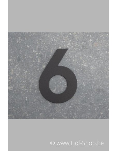 Nummer 6 - zwart 8 cm hoog