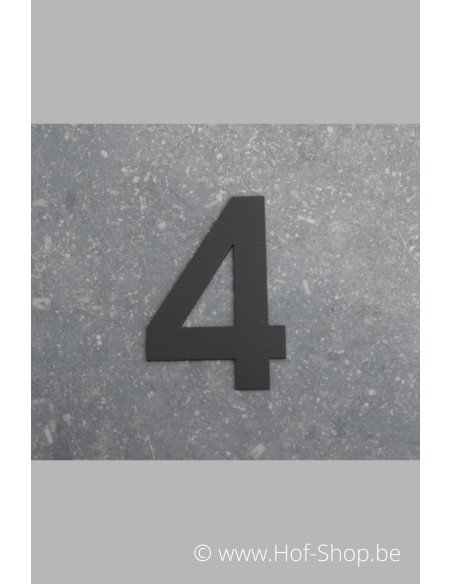 Nummer 4 - zwart 8 cm hoog