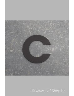 Lettre c - aluminium noir de 8 cm de haut (numéro de maison 'fuji' KatoDesign)