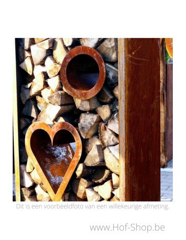 Egura uitsparing 39 x 38 cm - Houtopslag accessoire Geroba in cortenstaal (EGURASPC4)