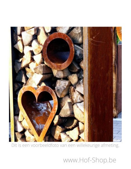 Egura uitsparing 39 x 38 cm - Houtopslag accessoire Geroba in cortenstaal (EGURASPC4)