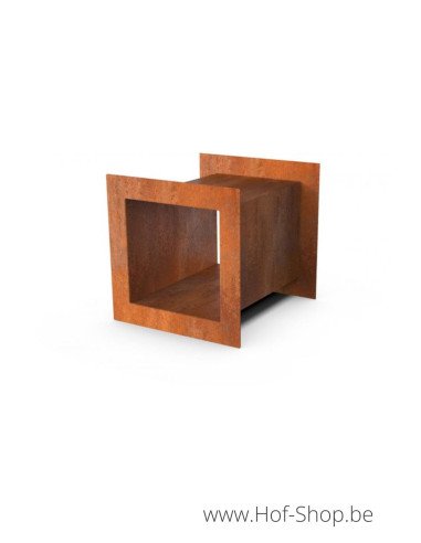 Egura 35 x 35 x 38 cm - Rack à Buches accessoire en acier Corten Geroba