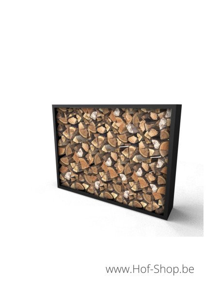 Beltza 200 x 38,5 x 150 cm - Rack à Buches noir