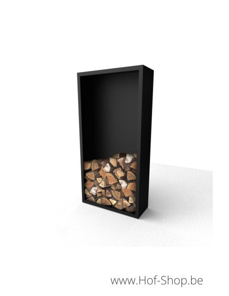 Beltza 100 x 38,5 x 200 cm - Rack à Buches noir