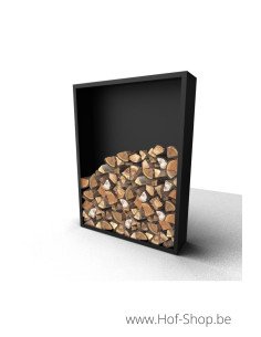 Beltza 150 x 38,5 x 200 cm - Rack à Buches noir