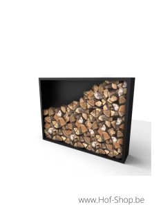 Beltza 200 x 38,5 x 150 cm - Houtopslag Geroba zwart