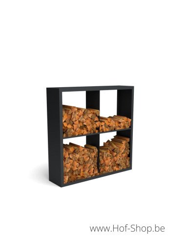 Beltza Dividi 150 x 38,5 x 150 cm - Rack à Buches noir