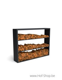 Beltza Dividi 200 x 38,5 x 150 cm - Rack à Buches noir