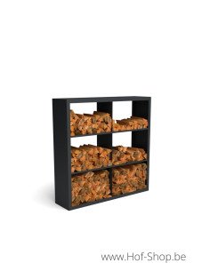 Beltza Dividi 150 x 38,5 x 150 cm - Rack à Buches noir