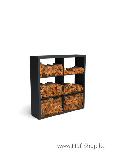 Beltza Dividi 150 x 38,5 x 150 cm - Houtopslag Geroba zwart