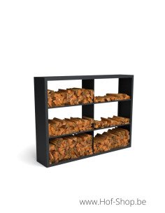 Beltza Dividi 200 x 38,5 x 150 cm - Rack à Buches noir