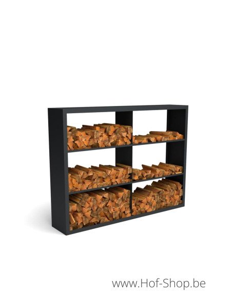 Beltza Dividi 200 x 38,5 x 150 cm - Houtopslag Geroba zwart