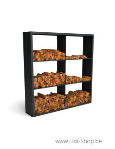 Beltza Dividi 200 x 38,5 x 200 cm - Houtopslag Geroba zwart