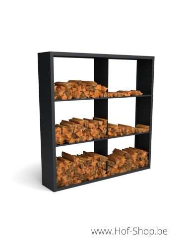 Beltza Dividi 200 x 38,5 x 200 cm - Houtopslag Geroba zwart