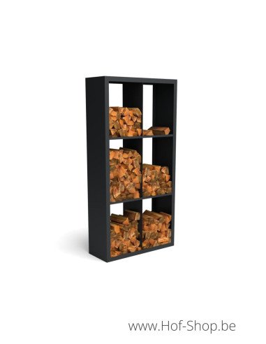 Beltza Dividi 100 x 38,5 x 200 cm - Rack à Buches noir