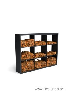 Beltza Dividi 200 x 38,5 x 150 cm - Rack à Buches noir