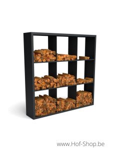 Beltza Dividi 200 x 38,5 x 200 cm - Rack à Buches noir