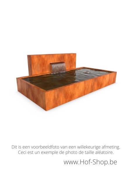 Cascadi 100 x 25 x 120 cm - Élément de Cascade Geroba (à côté étang) en Acier Corten Cascadi