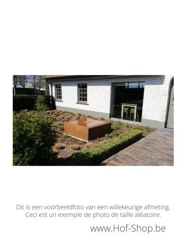 Taula Quadra 120 x 120 x 40 cm - Table d'eau Geroba en Acier Corten Cascadi