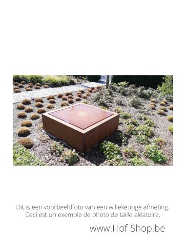 Taula Quadra 120 x 120 x 40 cm - Table d'eau Geroba en Acier Corten Cascadi