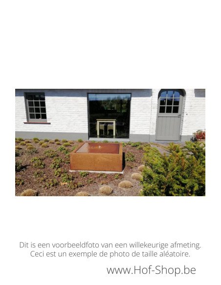 Taula Quadra 120 x 120 x 40 cm - Table d'eau Geroba en Acier Corten Cascadi