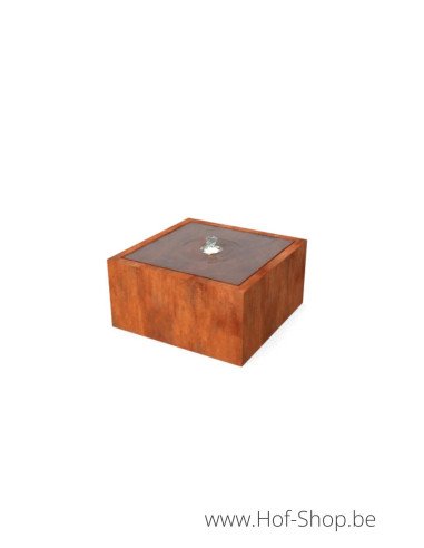 Taula Quadra 80 x 80 x 40 cm - Table d'eau Geroba en Acier Corten Cascadi