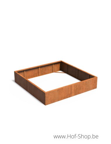 Carrez sans fond 200 x 200 x 40 cm - Jardinière Adezz en acier Corten